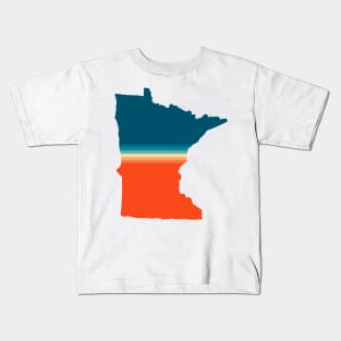 Minnesota State Retro Map Kids T-Shirt